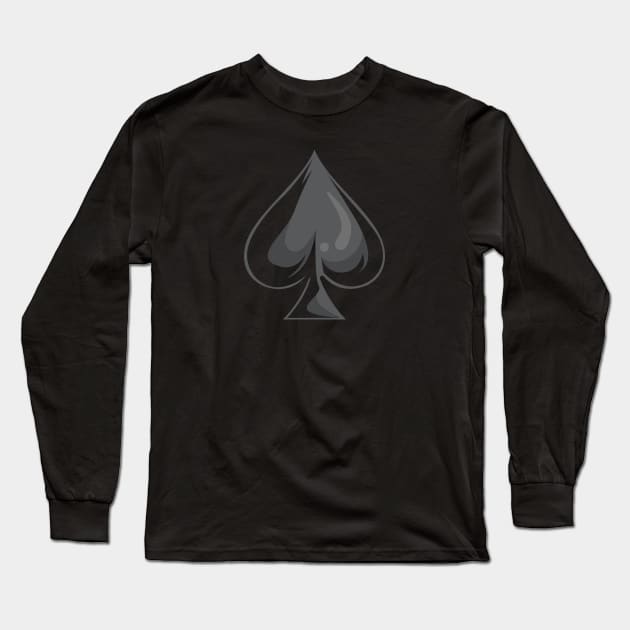 Ace of Spades - Cool Poker Heart Symbol Long Sleeve T-Shirt by Shirtbubble